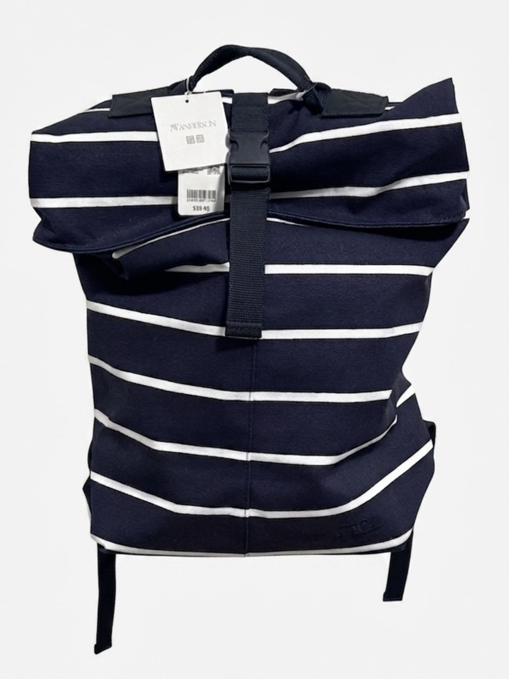 NWT Uniqlo x J.W. Anderson Navy Striped Roll Top Backpack JWA Logo